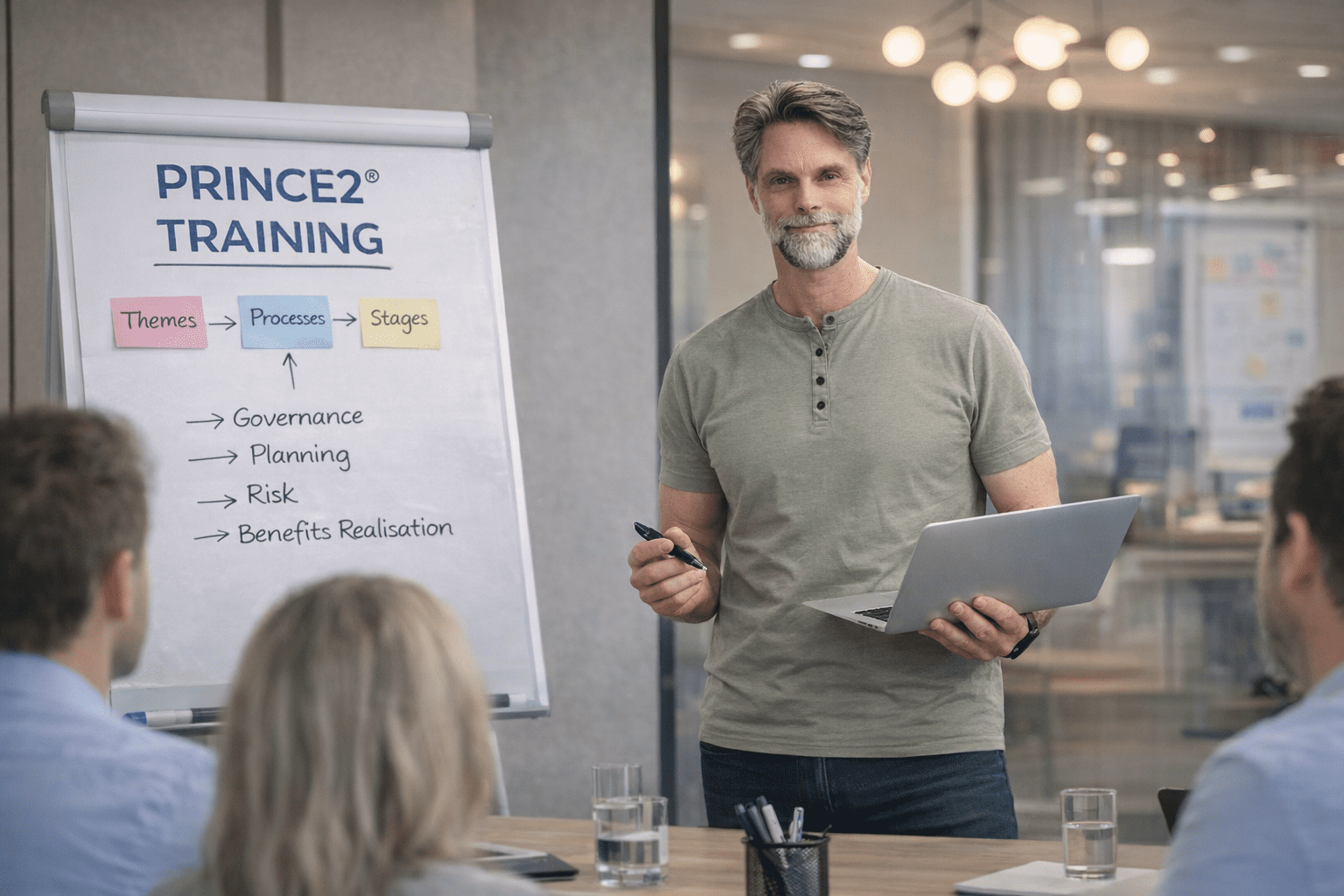 James J. Bailey teaching PRINCE2 project management. Accredited PRINCE2 trainer and Associate Director with two decades of government programme delivery experience